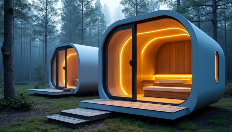 Découvrez cette tiny house inspirée des hôtels capsules japonais, équipée d’un sauna pour un confort ultime