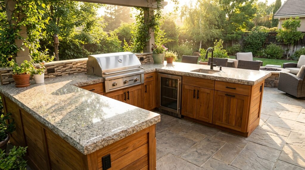 découvrez comment choisir les matériaux idéaux pour une cuisine en plein air à la fois durable et esthétique, alliant résistance aux intempéries et design élégant.
