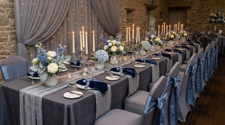 Mariage élégant du gris et du bleu : astuces pour une décoration pleine de style