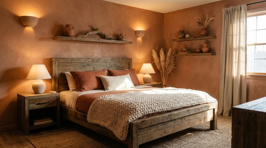 découvrez comment associer terracotta et bois pour créer une chambre chaleureuse et authentique, un refuge paisible alliant confort et style naturel.