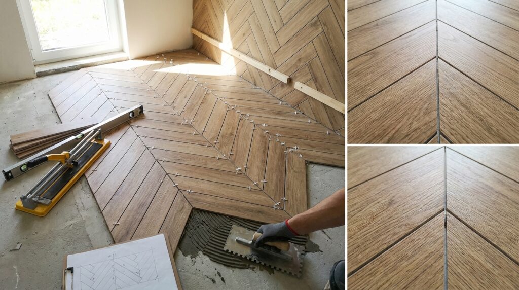 découvrez notre guide complet pour poser un carrelage effet parquet 1 4 3 4 : conseils d'orientation, calepinage, création de motifs chevrons, choix des joints et techniques de pose murale pour un résultat parfait.