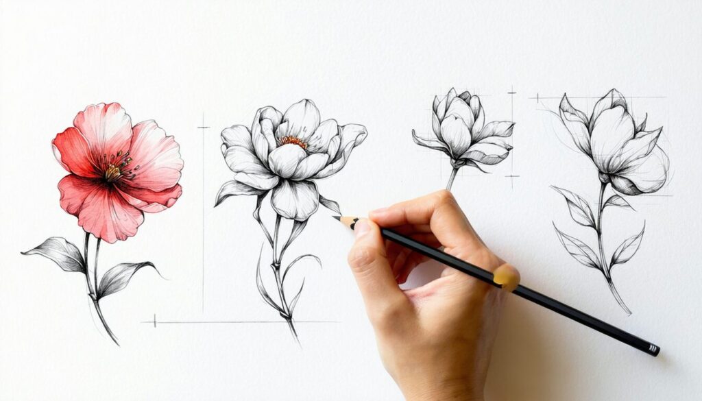 découvrez notre guide créatif pour apprendre à dessiner de magnifiques fleurs pas à pas, idéal pour tous les niveaux et passionnés de dessin.