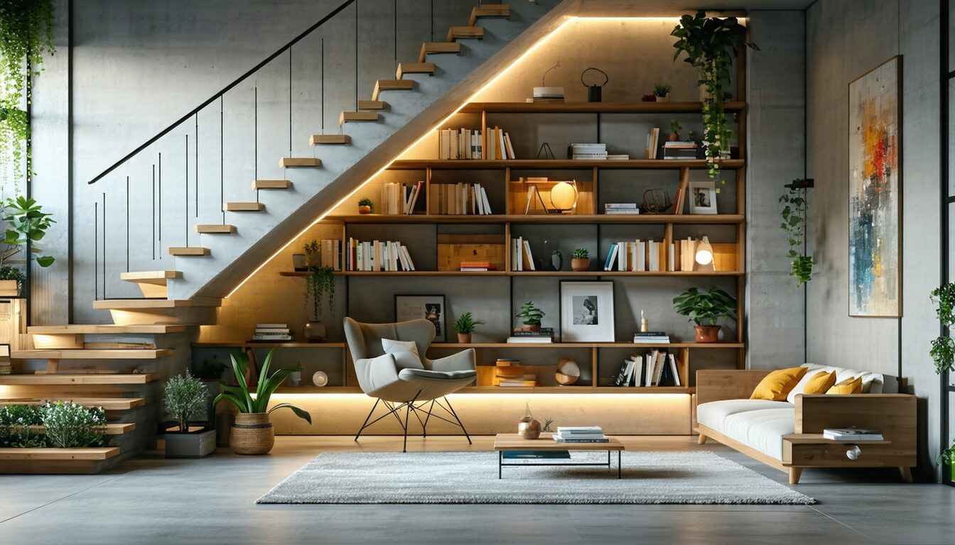 découvrez comment exploiter l’espace secret sous votre escalier pour optimiser votre intérieur avec des idées astucieuses et design.