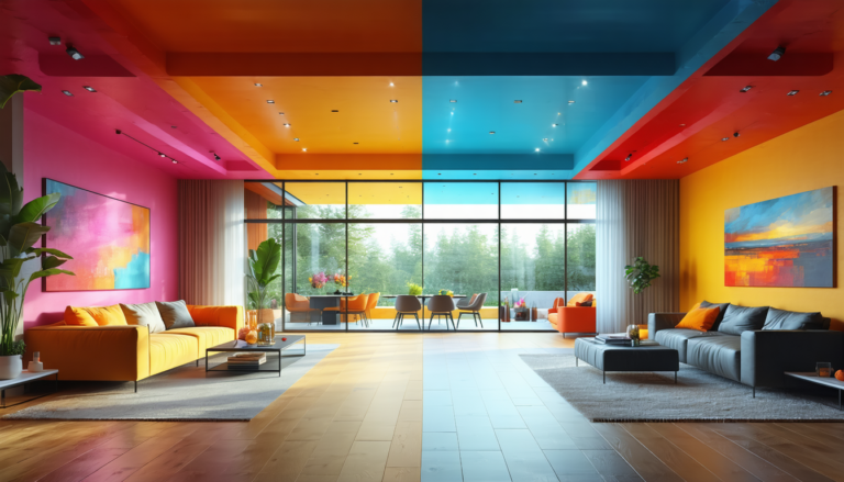 Peindre le plafond en couleur : illusion d'espace ou effet écrasant dans votre pièce ?
